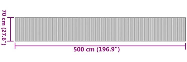 vidaXL Teppich Rechteckig Schwarz 70x500 cm Bambus 376888 Bild 8