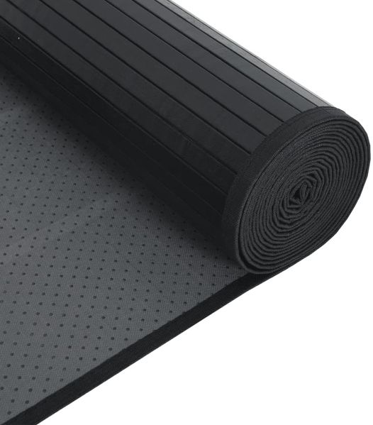 vidaXL Teppich Rechteckig Schwarz 70x500 cm Bambus 376888 Bild 5