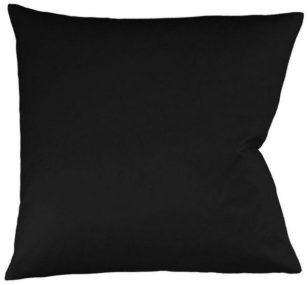 Fleuresse Mako-Satin Kissenbezug Bezug 80x80 cm uni mit RV 0941 schwarz