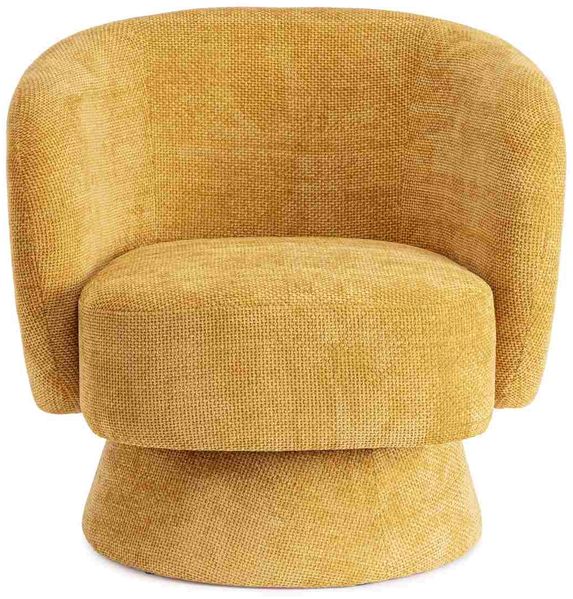 Drehsessel Julienne aus Stoff, modern und gepolstert, senfgelb, drehbar, Indoor Bild 2
