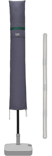 Sekey Sonnenschirm Schutzhülle mit Stab, Abdeckhauben für Ø 200 cm / 200×150 cm / 200×125 cm Gartenschirm,Abdeckung für Balkonschirm, 100% Polyester, wasserdicht, Dunkelgrau.
