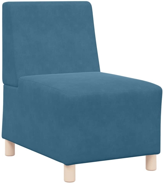 vidaXL Modulares Armfreies Sofa 2 pcs Blau 55 x 74 x 82 cm Samt 3399758 Bild 3