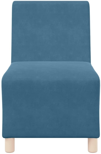 vidaXL Modulares Armfreies Sofa 2 pcs Blau 55 x 74 x 82 cm Samt 3399758 Bild 4