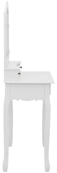 vidaXL Schminktisch-Set mit Hocker Weiß 80x69x141cm Paulowniaholz 289318 Bild 4