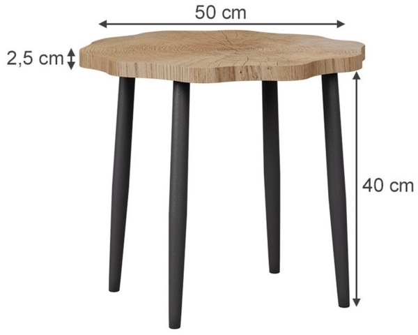 Couchtisch Ringo Eiche 50 x 50 cm Vicco