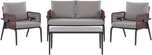 Lounge Set SCIACCA Metall Grau