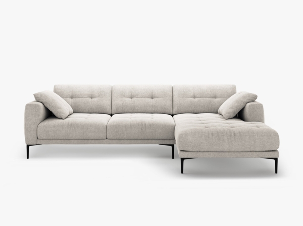 Micadoni Ecksofa Bemy 3-Sitzer Rechts Strukturierter Stoff Beige