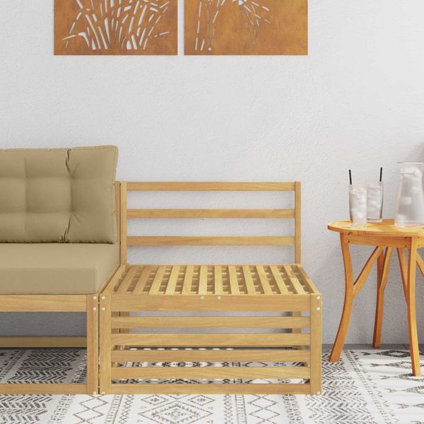 vidaXL Outdoor Mittelsofa Massivholz Akazie Weiß 83 x 79 x 73 cm 901566