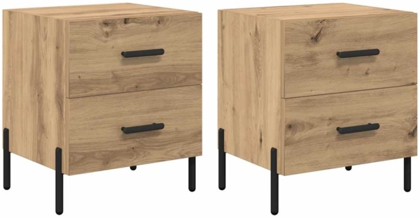 vidaXL Nachttisch 2 pcs Artisan-Eiche 40 x 35 x 47,5 cm Holzwerkstoff 882027