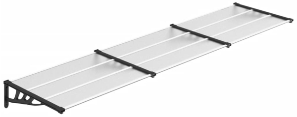 vidaXL Türvordach Schwarz und Transparent 358,5x90 cm Polycarbonat 153688