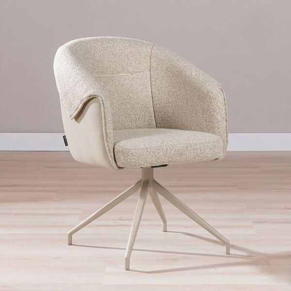 Bronx71 Esszimmerstuhl Riley drehbar Bouclé taupe