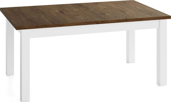WFL GROUP Esstisch Lindberg ausziehbar verlängerbar rechteckig mit weißen Holzbeinen (MADE IN EU, XXL Groß– 120/140/150/160/200 cm ausziehbar auf 160/180/190/240/300 cm), platzsparender Tisch in Holzoptik für Küche, Esszimmer oder Wohnzimmer