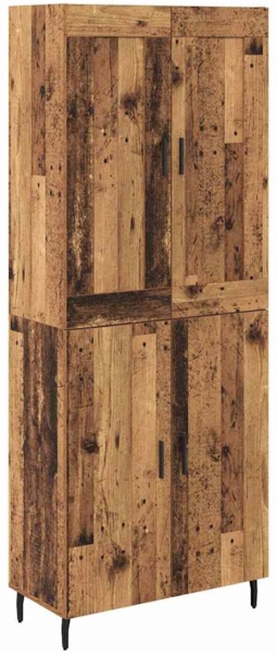 vidaXL Highboard 2 pcs Altholz Engineered Wood und Glas 3415781