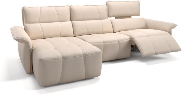 Sofanella Ecksofa ADRIA Ledersofa Eckcouch Echtleder in Creme