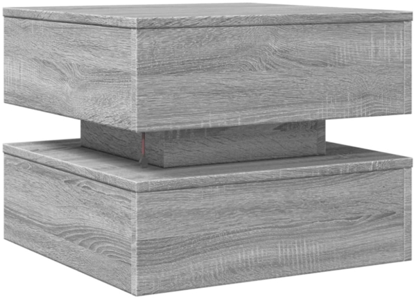 vidaXL Couchtisch mit LED-Leuchten Grau Sonoma 50x50x40 cm 839859 Bild 4