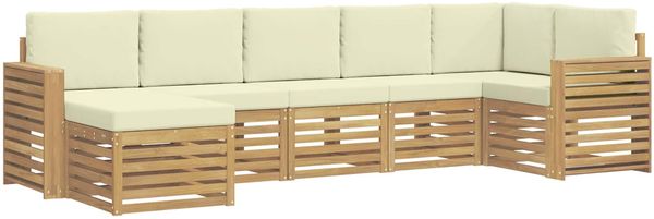 vidaXL Outdoor-Sofagarnitur 7 pcs Weiß und Creme 3392200 Bild 2