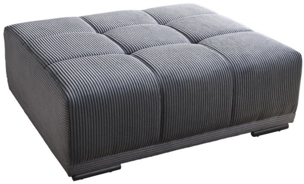 riess-ambiente Fußhocker ELEGANCIA 110cm anthrazit (Einzelartikel, 1 St), Wohnzimmer · Cord · mit Ziersteppung · für Sofas · Modern Design