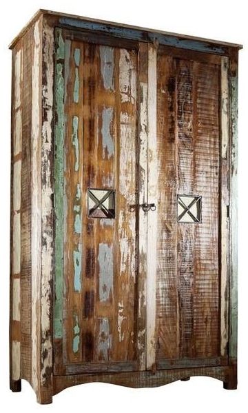 Kleiderschrank Altholz 118x60x198 mehrfarbig lackiert NATURE OF SPIRIT #42