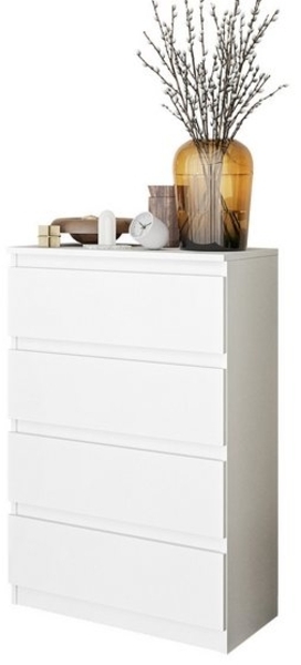 Furnica Kommode GABRIEL 4 Schubladen - Weiß Matt H92cm B60cm T33cm Bild 4