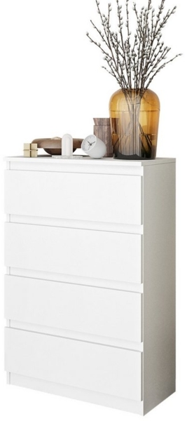 Furnica Kommode GABRIEL 4 Schubladen - Weiß Matt H92cm B60cm T33cm Bild 3