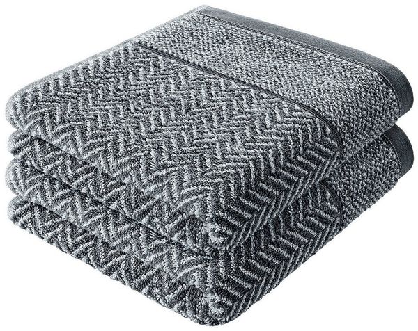 herzbach home Handtuch Set Italiana 50x100 cm, (2-St), 500g/m², Premium-Qualität, 100% Baumwolle, gemustert