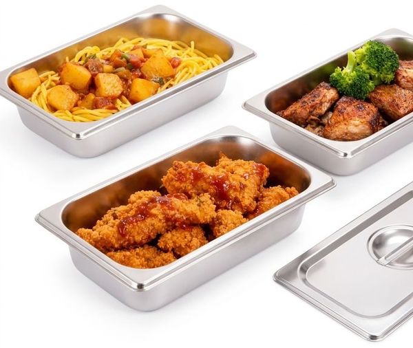 Relaxdays Gastro Behälter GN 1/3 Edelstahl 3er Set