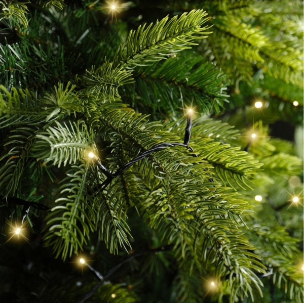 Lumineo LED-Lichterkette Lumineo Lichterkette BASIC 40 LED 3 m Soft Gold, schwarzes Kabel, Indoor/Outdoor, dimmbar, 8h-Timer, 5 m Zuleitung Bild 3