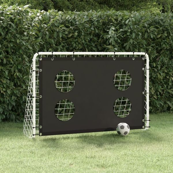 vidaXL Fußballtor mit Torwand, Stahl weiß, 184x61x122 cm