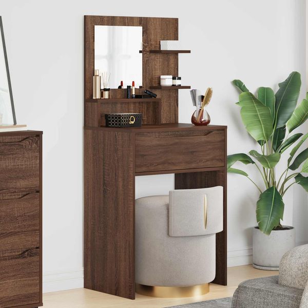 vidaXL Schlafzimmer-Frisiertische mit Schubladen Braun Eichen-Optik 889004
