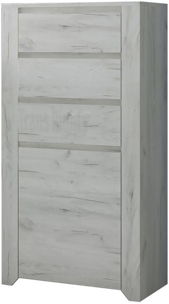 Highboard Angel Kommode 56cm 1-türig mit Schubladen weißeiche