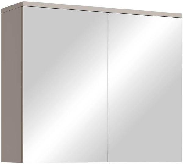 Badplaats Spiegelschrank Toledo 80 x 20 x 60 cm – Beige – Badezimmerschrank mit 2 Spiegeltüren