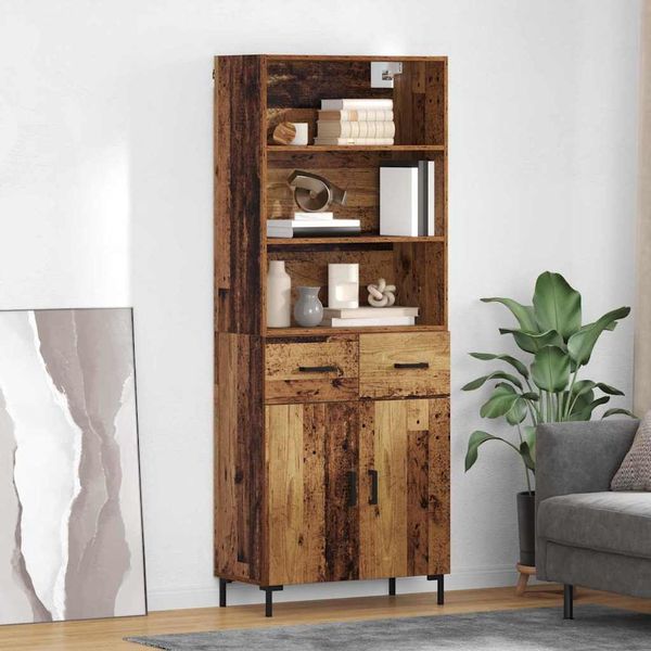 vidaXL Highboard Altholz 69,5 x 34 x 180 cm Holzwerkstoff 3415733