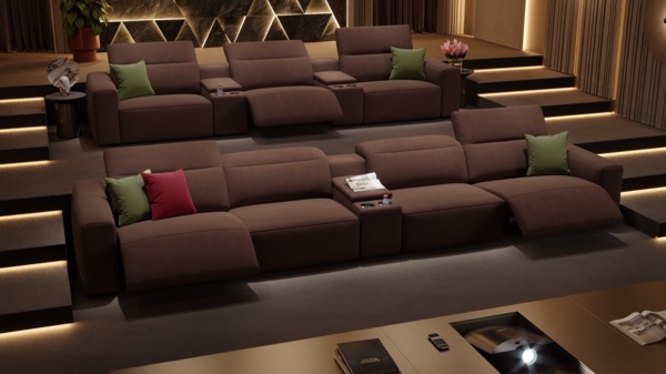 Sofanella Kinosofa LENOLA Kinosessel 3-Sitzer Stoffgarnitur in Grün XL: 377 Breite x 109 Tiefe Bild 5