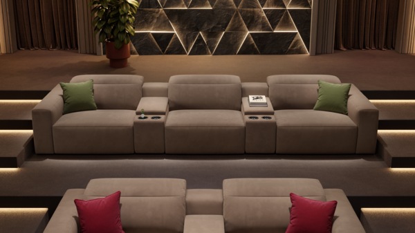 Sofanella Kinosofa LENOLA Kinosessel 3-Sitzer Stoffgarnitur in Grün XL: 377 Breite x 109 Tiefe Bild 3