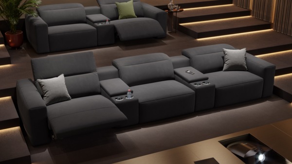 Sofanella Kinosofa LENOLA Kinosessel 3-Sitzer Stoffgarnitur in Grün XL: 377 Breite x 109 Tiefe Bild 4