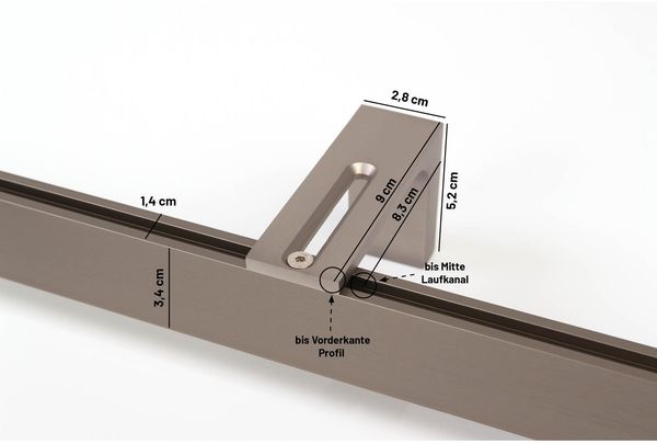 Deco-Raum® Gardinenschiene Innenlauf Loft | Länge: 410cm | Befestigung: Deckenträger | Material: Aluminium | Farbe: Edelstahl optik Bild 2