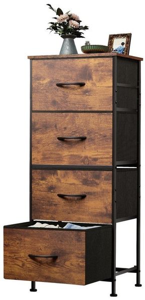 WLIVE Kommode Kommodenschrank, Sideboard mit 4/5 Schubladen, 40/120×30×98 cm, Metallrahmen, verstellbare Füße für Schlafzimmer/Flur