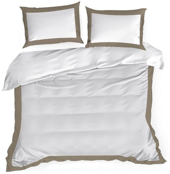 Eurofirany Bettwäsche LAURA ELIZA, 55 % Baumwolle, 45 % Polyester, 3 teilig, mit dekorative Kante oder Rüsche, atmungsaktiv