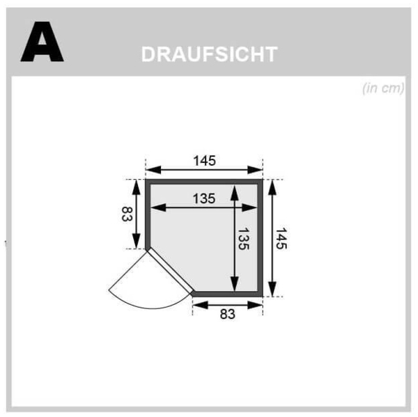 Karibu Ecksauna Antonia + 3,6kW Plug&Play BIO Kombi-Ofen externe Steuerung Bild 5