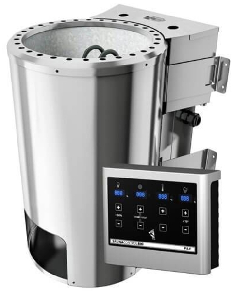 Karibu Ecksauna Antonia + 3,6kW Plug&Play BIO Kombi-Ofen externe Steuerung Bild 3