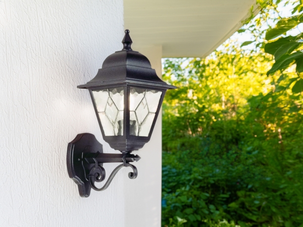 Außenleuchte, Wandlampe, Laterne, H 45 cm, Schwarz