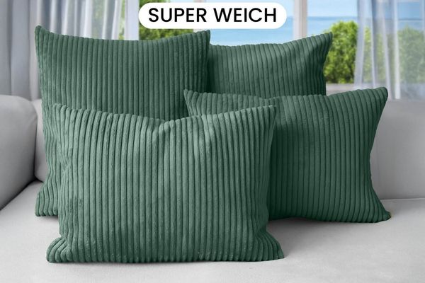 Amilian Dekokissen 4er Set mit Füllung - Sofakissen Set - 2x 45x45 cm + 2x 35x45 cm, (4 Stück) Zierkissen - Kuschelkissen - Couchkissen mit Kissenfüllung