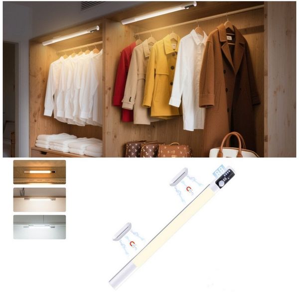 Quntis LED Unterbauleuchte LED Schrankleuchte 38/40 cm Unterschrankleuchte, Küchenunterbauleuchte, 2000 mAh Akku, 3 Farbtemperaturen, LED festintegriert, LED Leiste, Neutralweiß, Kaltweiß, Warmweiß, Schrankbeleuchtung, Unterbauleuchte, Unterbaulampe, N...