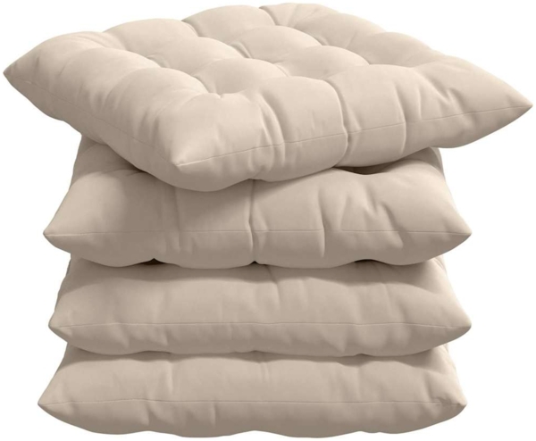 vidaXL Sitzkissen 4 pcs Beige 40 x 40 x 6 cm Mikrofaser 42015180