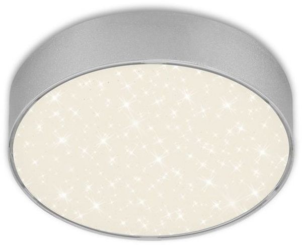 Briloner LED Deckenleuchte Flame Star silber Ø 15,7 cm mit Sternenhimmel
