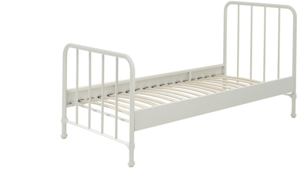 Metallbett Kay 97x206x110 Einzelbett Metall Weiß matt