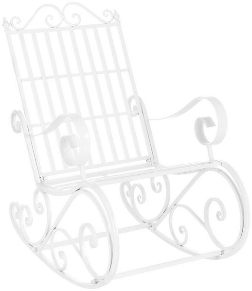 Schaukelstuhl Geraldton 92x59x90cm im Landhausstil Weiß [en. casa]