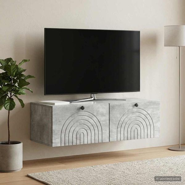 vidaXL Wandmontierter TV-Schrank Betongrau 99 x 41 x 30 cm 898188