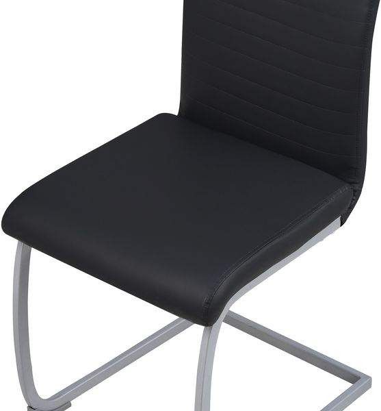 Albatros Freischwinger Stühle 4er Set MURANO, Schwarz - Esszimmerstuhl Schwingstuhl, modernes Design, Kunstleder-Bezug, dicke Polsterung-Küchenstuhl, Polsterstuhl, Stuhl Esszimmer Esstisch Bild 5