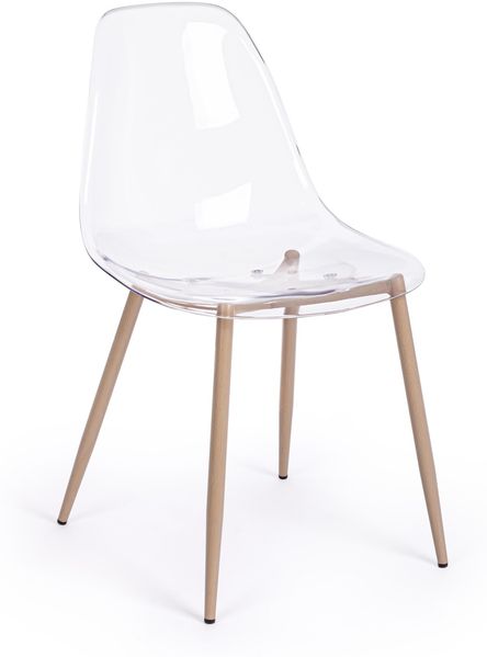 Stuhl Mandy 4er-Set, transparenter Kunststoff und Metall, modern, ideal für dein Zuhause